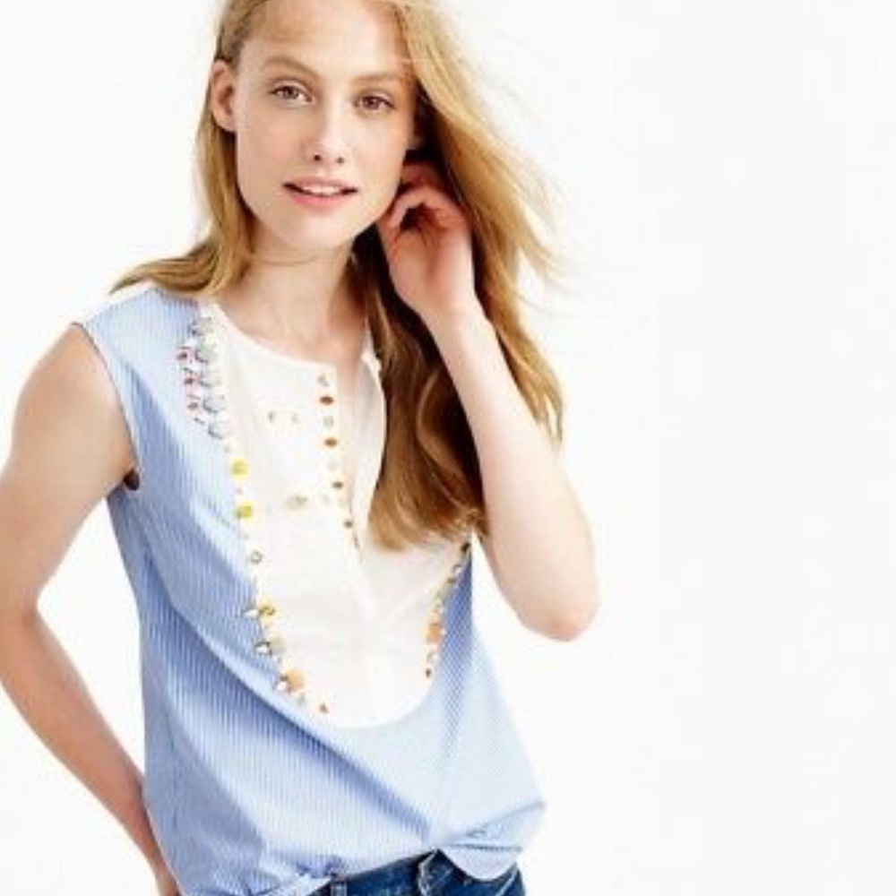 JCREW JEWEL EMBELLISHED POPOVER sz 0